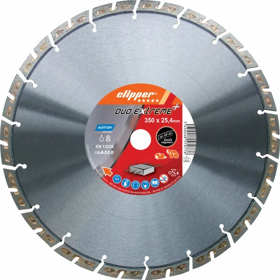 DISQUE DIAMANT NORTON DUO EXTREME+ Ø 350MM ALÉSAGE 25.4 MM- 70184647790NORTON CLIPPER 1 DISQUE DIAMANT NORTON DUO EXTREME+ Ø 350MM ALÉSAGE 25.4 MM- 70184647790NORTON CLIPPER