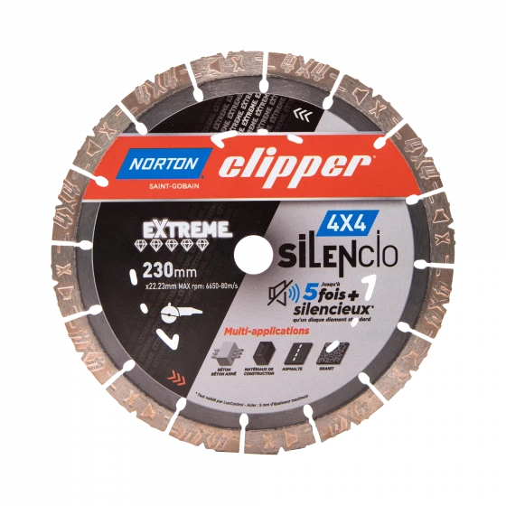 Disque Diamant NORTON EXTREME 4X4 SILENCIO 230x22,23 - 70184609639NORTON CLIPPER