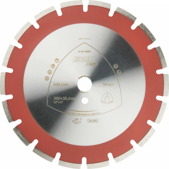 Disques à Tronçonner Diamantés DT SUPRA DT602B S 300X2,8X25,4 18W 9 KLINGSPOR - 325056 1 Disques à Tronçonner Diamantés DT SUPRA DT602B S 300X2,8X25,4 18W 9 KLINGSPOR - 325056