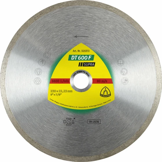 Disques à Tronçonner Diamantés DT SUPRA DT600F S 150X1,6X22,23 GR 7 KLINGSPOR - 325370 1 Disques à Tronçonner Diamantés DT SUPRA DT600F S 150X1,6X22,23 GR 7 KLINGSPOR - 325370