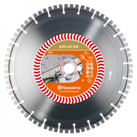 DISQUE DIAMANT HUSQVARNA ELITE CUT S45 POUR DECOUPEUSES Ø 350 MM COUPE BETON ARME ET BETON DURCI ALÉSAGE 25.4- 579811620 1 DISQUE DIAMANT HUSQVARNA ELITE CUT S45 POUR DECOUPEUSES Ø 350 MM COUPE BETON ARME ET BETON DURCI ALÉSAGE 25.4- 579811620