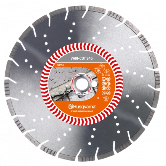 DISQUE DIAMANT HUSQVARNA VARI CUT S45 POUR DECOUPEUSES Ø 400 MM COUPE BETON ARME ET BETON DURCI ALÉSAGE 25.4- 579817430 1 DISQUE DIAMANT HUSQVARNA VARI CUT S45 POUR DECOUPEUSES Ø 400 MM COUPE BETON ARME ET BETON DURCI ALÉSAGE 25.4- 579817430