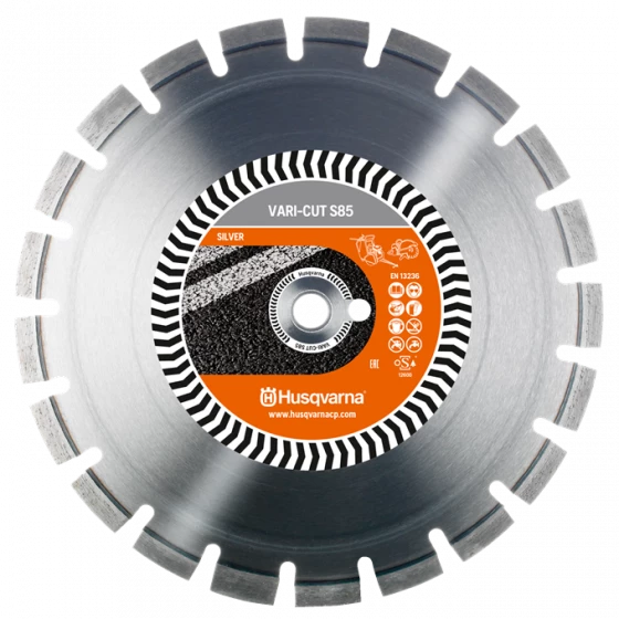 DISQUE DIAMANT HUSQVARNA VARI CUT S85 POUR DECOUPEUSES Ø 350 MM COUPE BETON FRAIS ALÉSAGE 25.4- 579817720 1 DISQUE DIAMANT HUSQVARNA VARI CUT S85 POUR DECOUPEUSES Ø 350 MM COUPE BETON FRAIS ALÉSAGE 25.4- 579817720