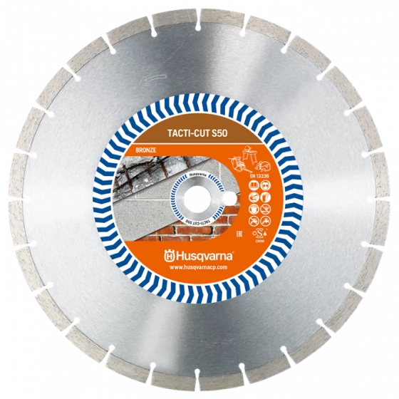 DISQUE DIAMANT HUSQVARNA TACTI CUT S50 POUR DECOUPEUSES Ø 300 MM COUPE BETON DURCI ALÉSAGE 25.4- 579816410 1 DISQUE DIAMANT HUSQVARNA TACTI CUT S50 POUR DECOUPEUSES Ø 300 MM COUPE BETON DURCI ALÉSAGE 25.4- 579816410