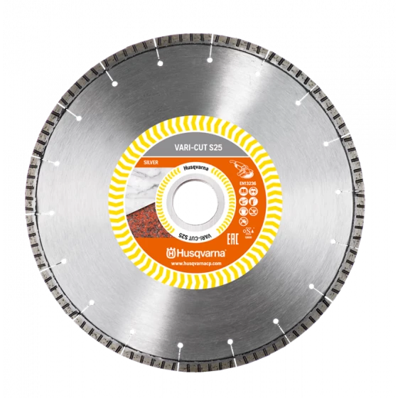 DISQUE DIAMANT HUSQVARNA VARI CUT S25 POUR MEULEUSE D'ANGLE Ø 230 MM POUR PIERRE NATURELLE ALÉSAGE 22.2- 579807280 1 DISQUE DIAMANT HUSQVARNA VARI CUT S25 POUR MEULEUSE D'ANGLE Ø 230 MM POUR PIERRE NATURELLE ALÉSAGE 22.2- 579807280