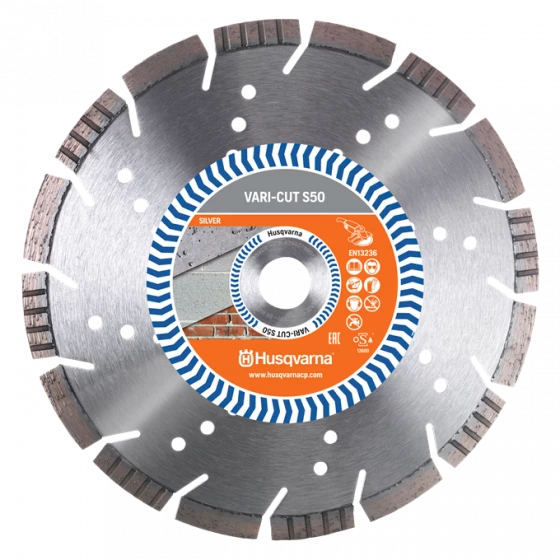 DISQUE DIAMANT HUSQVARNA VARI CUT S50 POUR MEULEUSE D'ANGLE Ø 150 MM POUR BRIQUE ET BETON ALÉSAGE 22.2- 579807950 1 DISQUE DIAMANT HUSQVARNA VARI CUT S50 POUR MEULEUSE D'ANGLE Ø 150 MM POUR BRIQUE ET BETON ALÉSAGE 22.2- 579807950