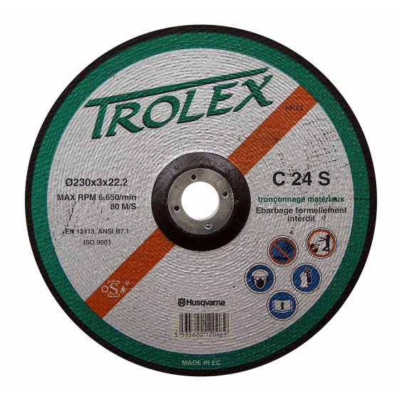 DISQUE TROLEX HUSQVARNA C24S MATÉRIAUX DE CONSTRUCTION Ø 230 ALÉSAGE 22.2 -543059227 1 DISQUE TROLEX HUSQVARNA C24S MATÉRIAUX DE CONSTRUCTION Ø 230 ALÉSAGE 22.2 -543059227