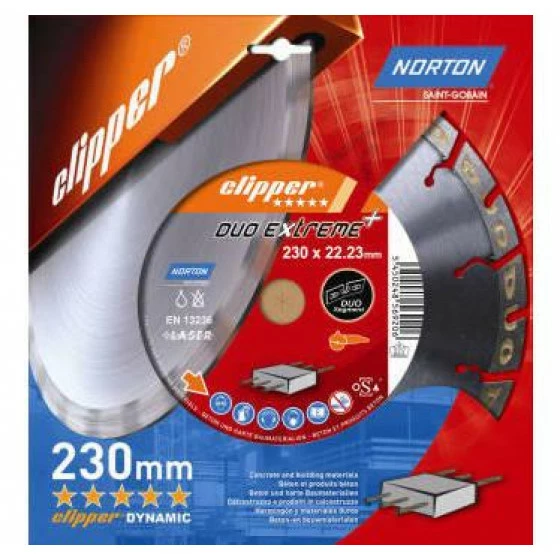 DISQUE DIAMANT NORTON DUO EXTREME+ Ø 230MM ALÉSAGE 22.23 MM- 70184647720NORTON CLIPPER 1 DISQUE DIAMANT NORTON DUO EXTREME+ Ø 230MM ALÉSAGE 22.23 MM- 70184647720NORTON CLIPPER